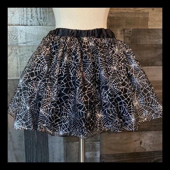 Spiderweb tutu skirt medium Halloween party whimsigoth  cute goth trick or treat - Picture 1 of 11